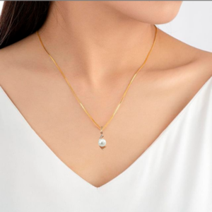 Золотая подвеска 585 пробы с бриллиантом и жемчугом, изображение 3