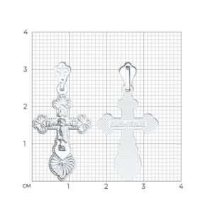Серебряный крест 925 пробы без вставок, изображение 2