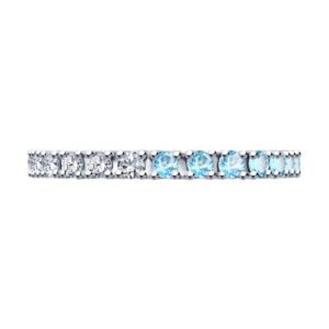 Серебряное кольцо 925 пробы с топазом и фианитом, изображение 2